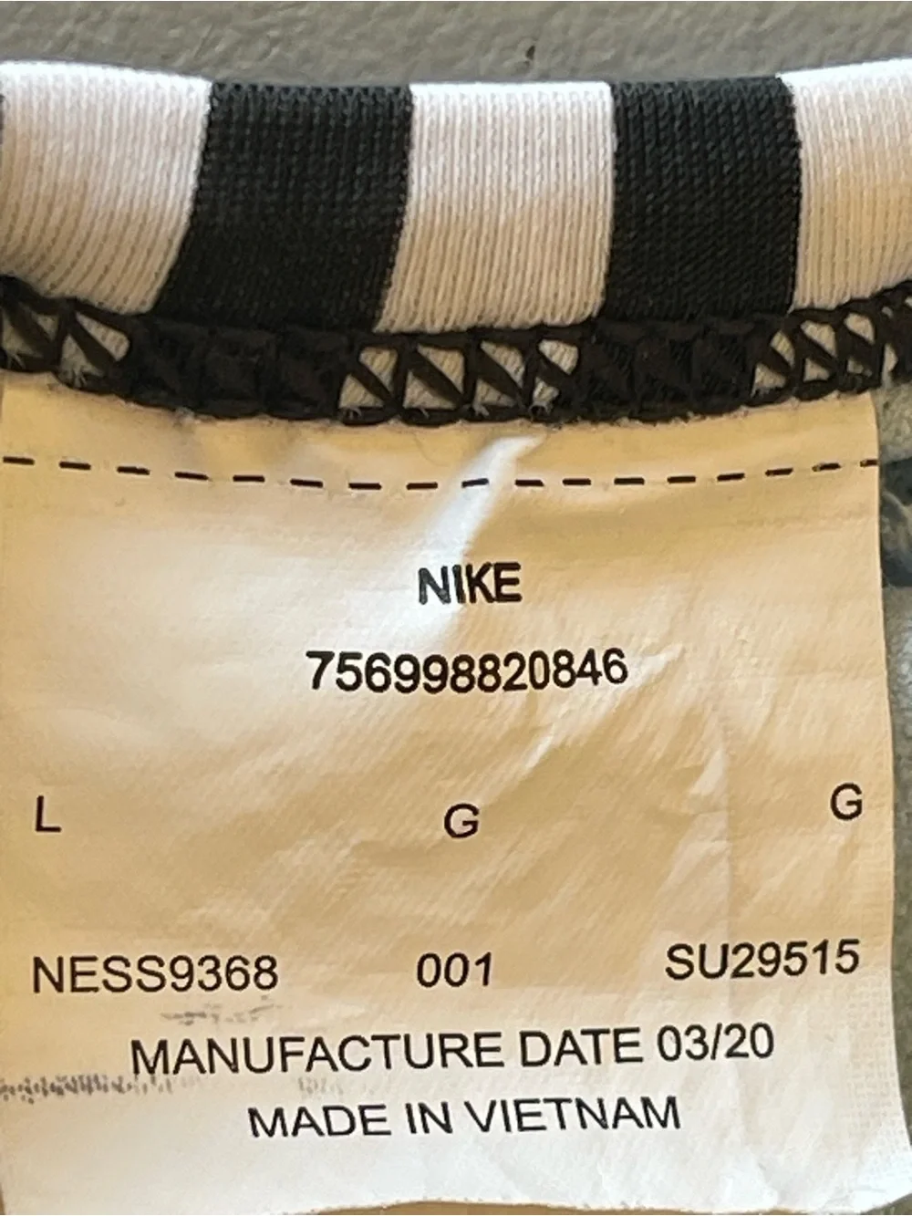 Nike Black and White Striped Sports One-Piece